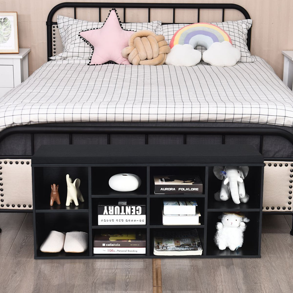 Meuble À Chaussures Banc À Chaussures Avec Coussin Capacité 150 Kg Grand Rangement En Bois 104X30X48 Cm 5 Couleurs Au Choix