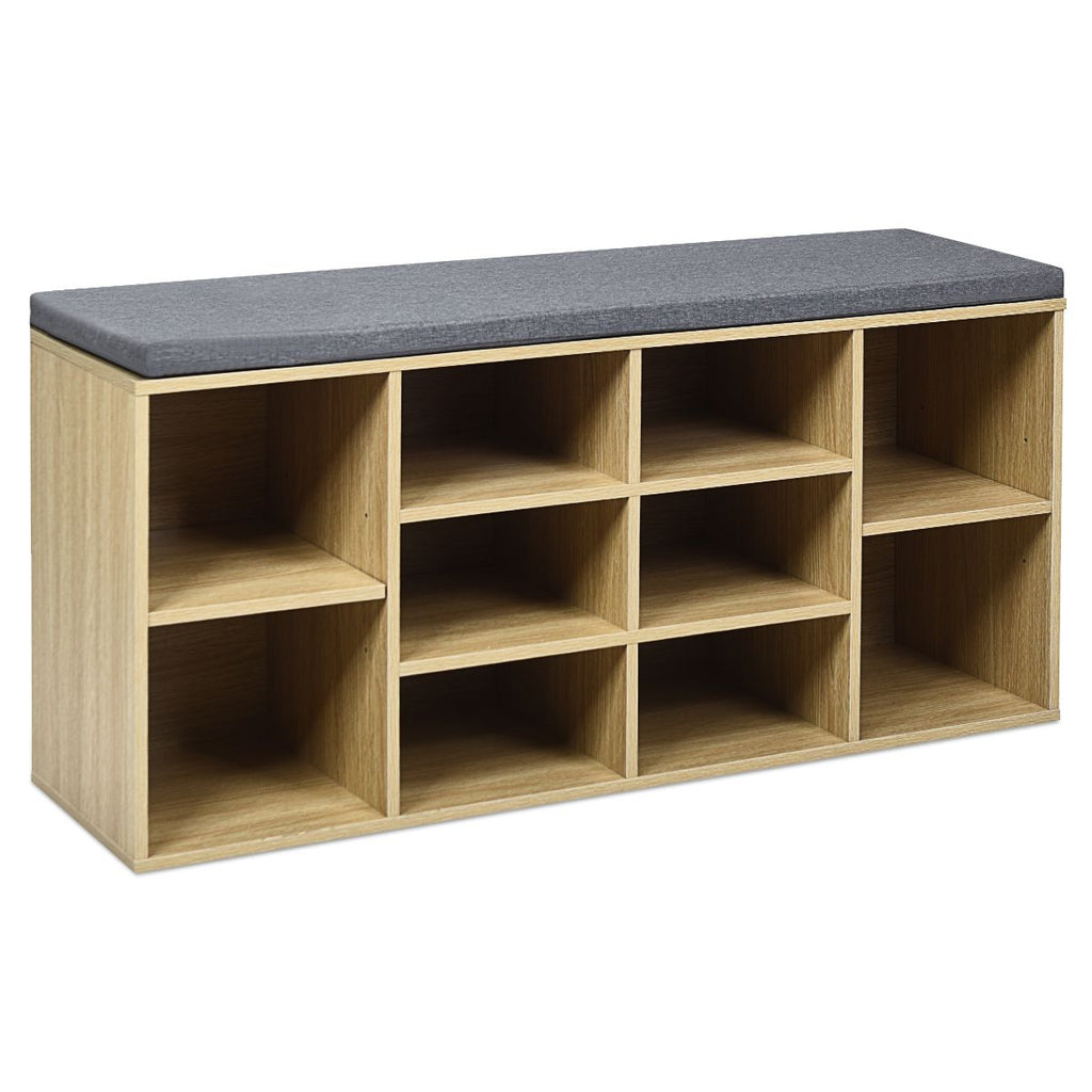 Meuble À Chaussures Banc À Chaussures Avec Coussin Capacité 150 Kg Grand Rangement En Bois 104X30X48 Cm 5 Couleurs Au Choix