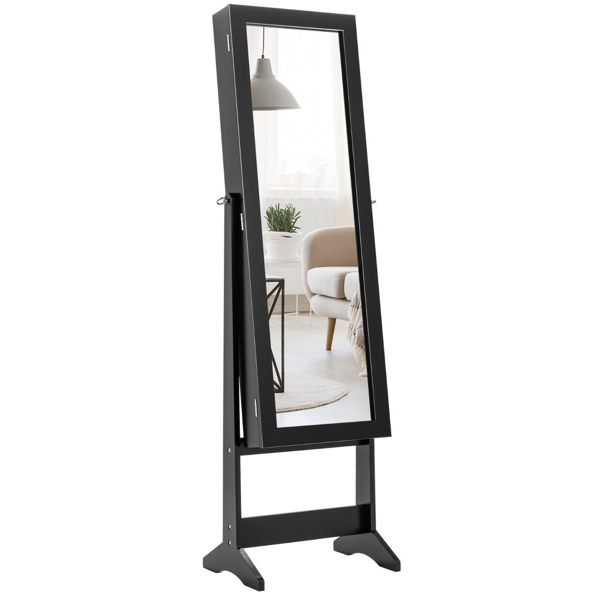 Armoire À Bijoux Sur Pied Avec Miroir Coffre À Bijoux Armoire De Rangement Cosmétiques 3 Positions Réglables 7 Couleurs Au Choix