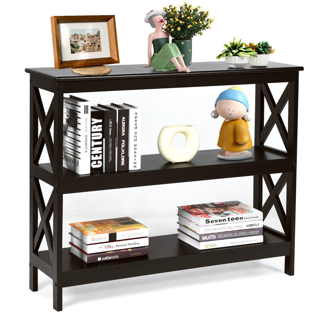 Table Console Table De Canapé Style Industriel 100 X 33 X 80 CM Avec 2 Étagère De Rangement Blanc/Noir/Café