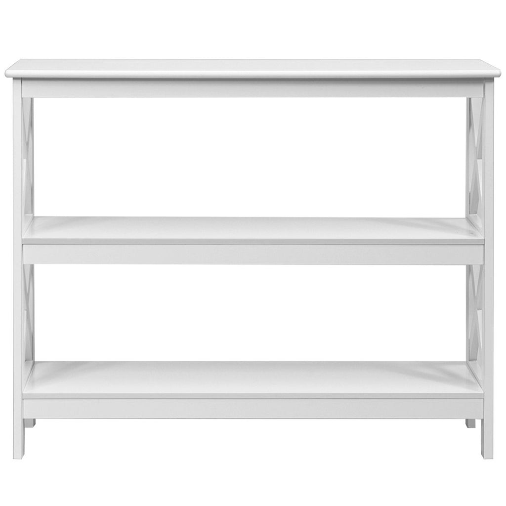 Table Console Table De Canapé Style Industriel 100 X 33 X 80 CM Avec 2 Étagère De Rangement Blanc/Noir/Café