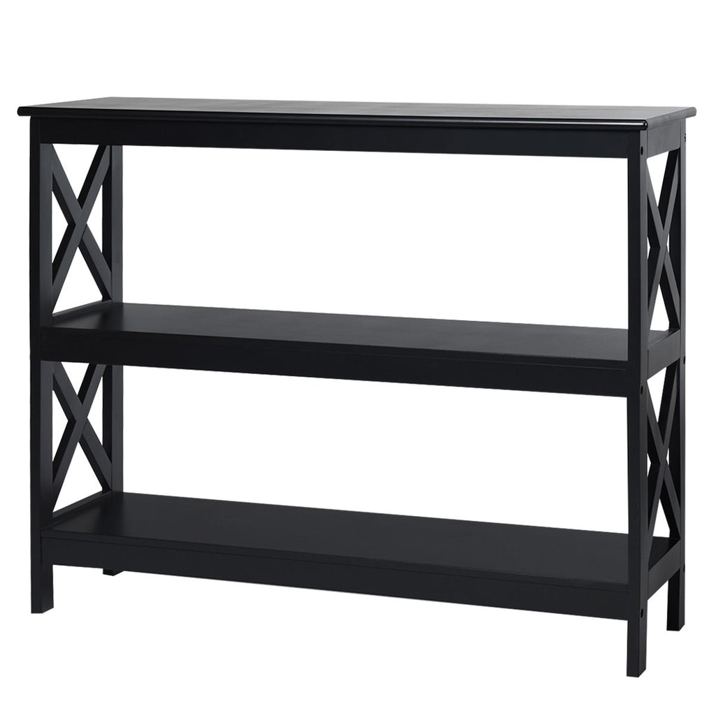 Table Console Table De Canapé Style Industriel 100 X 33 X 80 CM Avec 2 Étagère De Rangement Blanc/Noir/Café