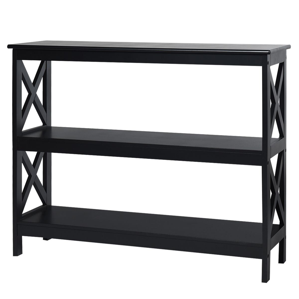 Table Console Table De Canapé Style Industriel 100 X 33 X 80 CM Avec 2 Étagère De Rangement Blanc/Noir/Café