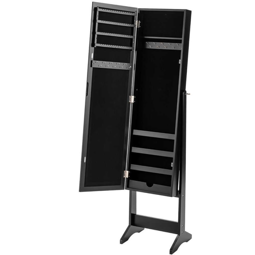 Armoire À Bijoux Sur Pied Avec Miroir Coffre À Bijoux Armoire De Rangement Cosmétiques 3 Positions Réglables 7 Couleurs Au Choix