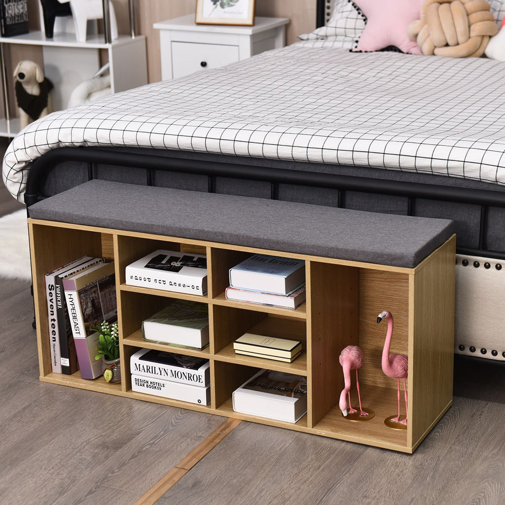 Meuble À Chaussures Banc À Chaussures Avec Coussin Capacité 150 Kg Grand Rangement En Bois 104X30X48 Cm 5 Couleurs Au Choix