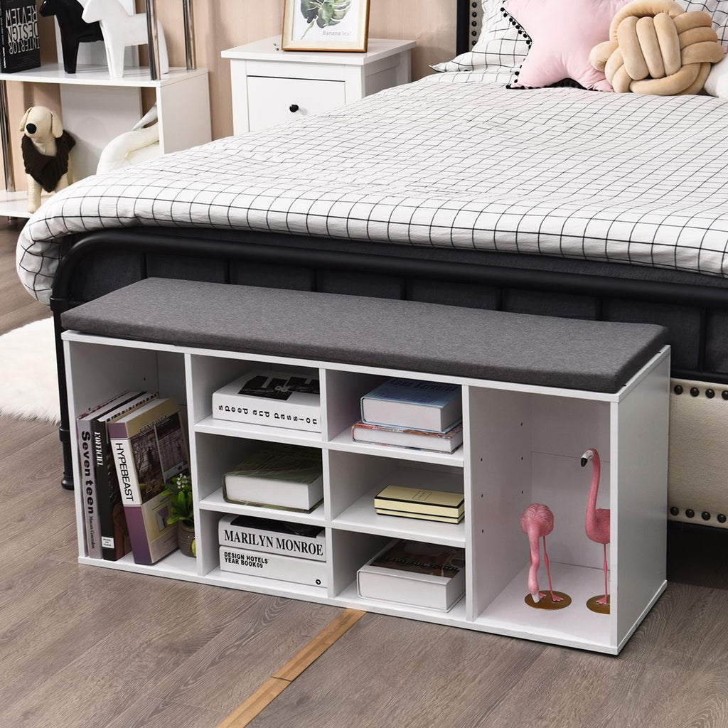 Meuble À Chaussures Banc À Chaussures Avec Coussin Capacité 150 Kg Grand Rangement En Bois 104X30X48 Cm 5 Couleurs Au Choix