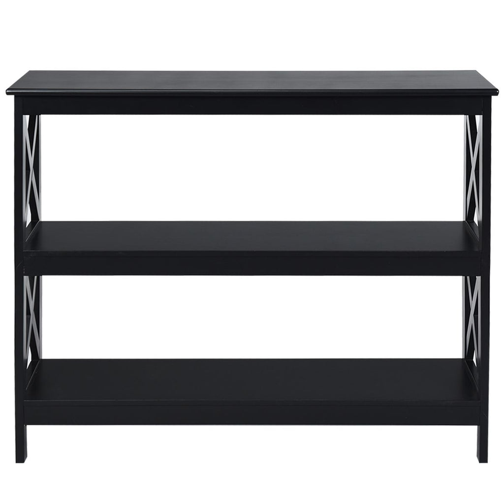 Table Console Table De Canapé Style Industriel 100 X 33 X 80 CM Avec 2 Étagère De Rangement Blanc/Noir/Café