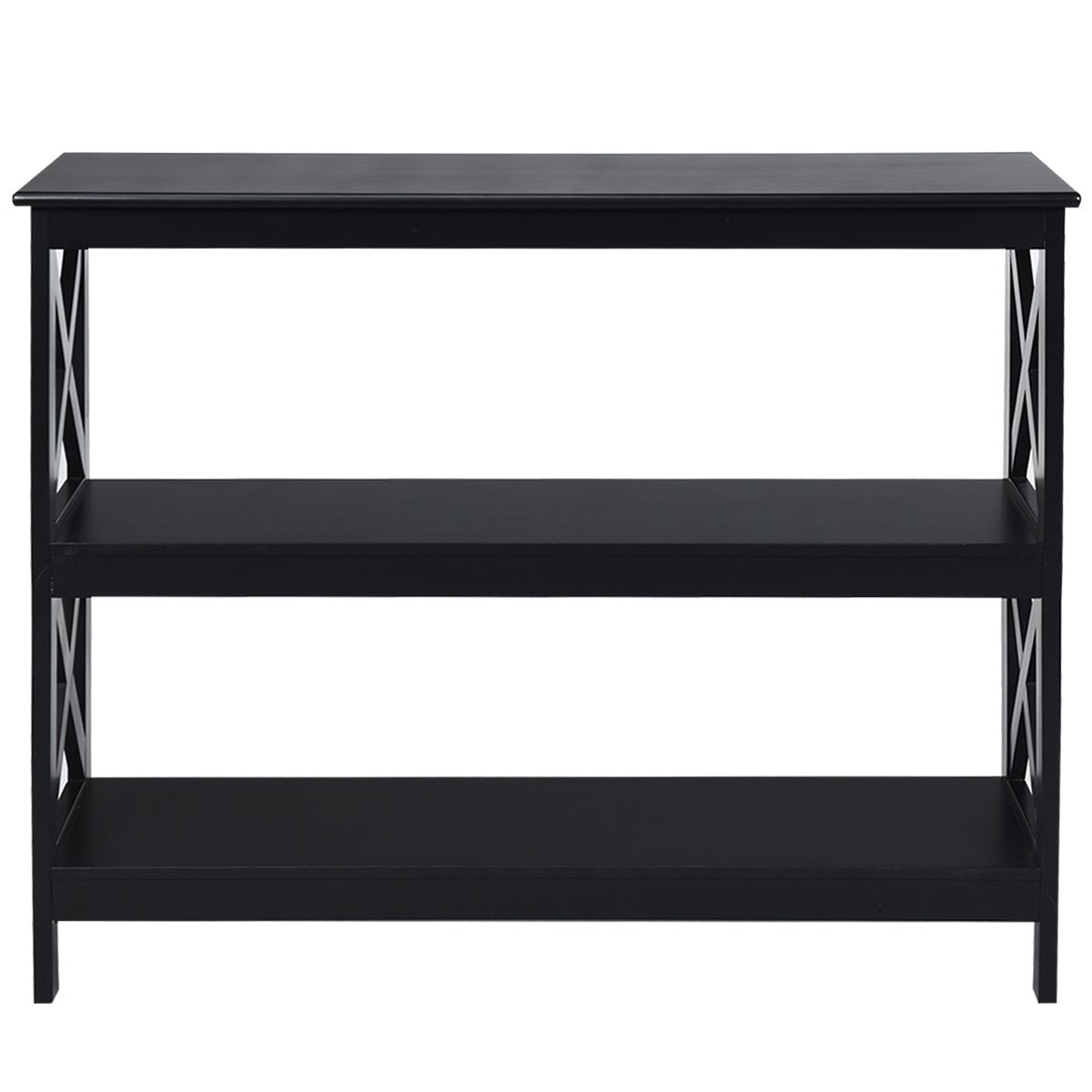 Table Console Table De Canapé Style Industriel 100 X 33 X 80 CM Avec 2 Étagère De Rangement Blanc/Noir/Café