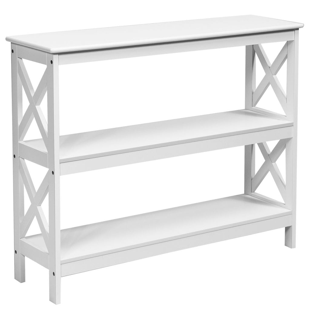 Table Console Table De Canapé Style Industriel 100 X 33 X 80 CM Avec 2 Étagère De Rangement Blanc/Noir/Café